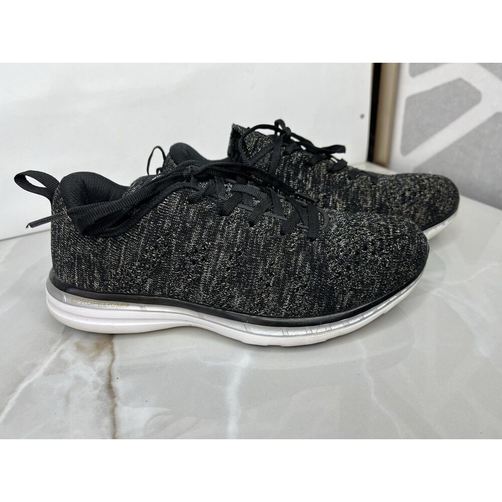 APL Techloom Pro Women  Running Shoes Gold Black Knit Athleisure Sneakers Us 7